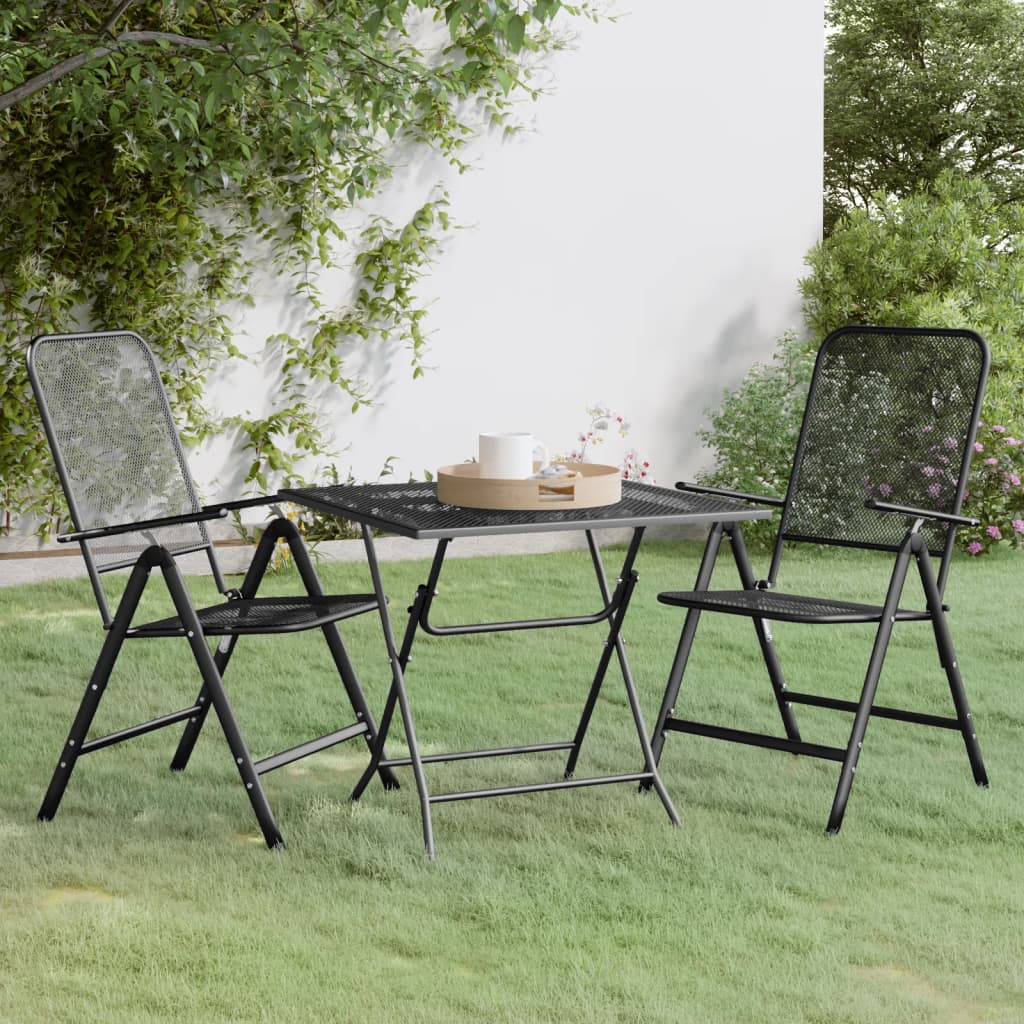 vidaXL 5 Piece Garden Dining Set Expanded Metal Mesh Anthracite