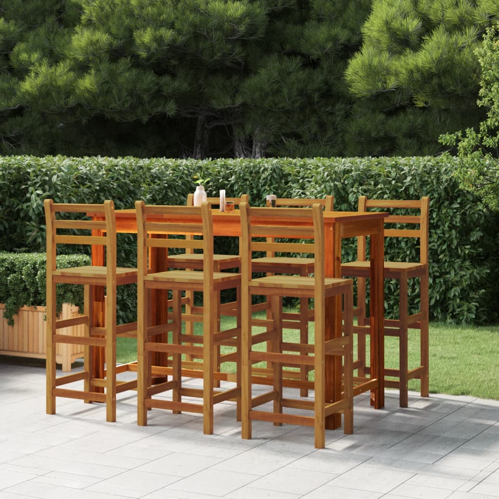 vidaXL Bar Stools 6 pcs Solid Wood Acacia