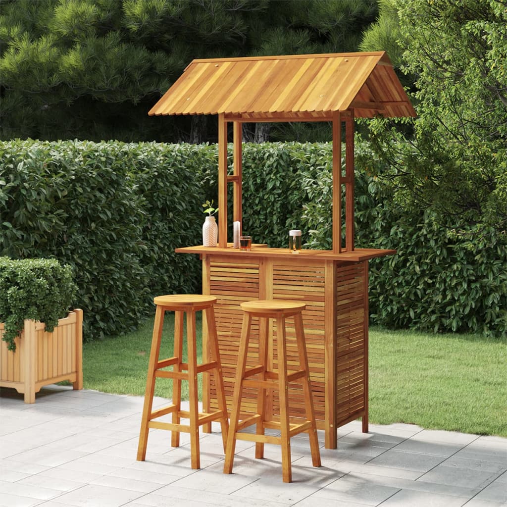 vidaXL 5 Piece Garden Bar Set Solid Wood Acacia