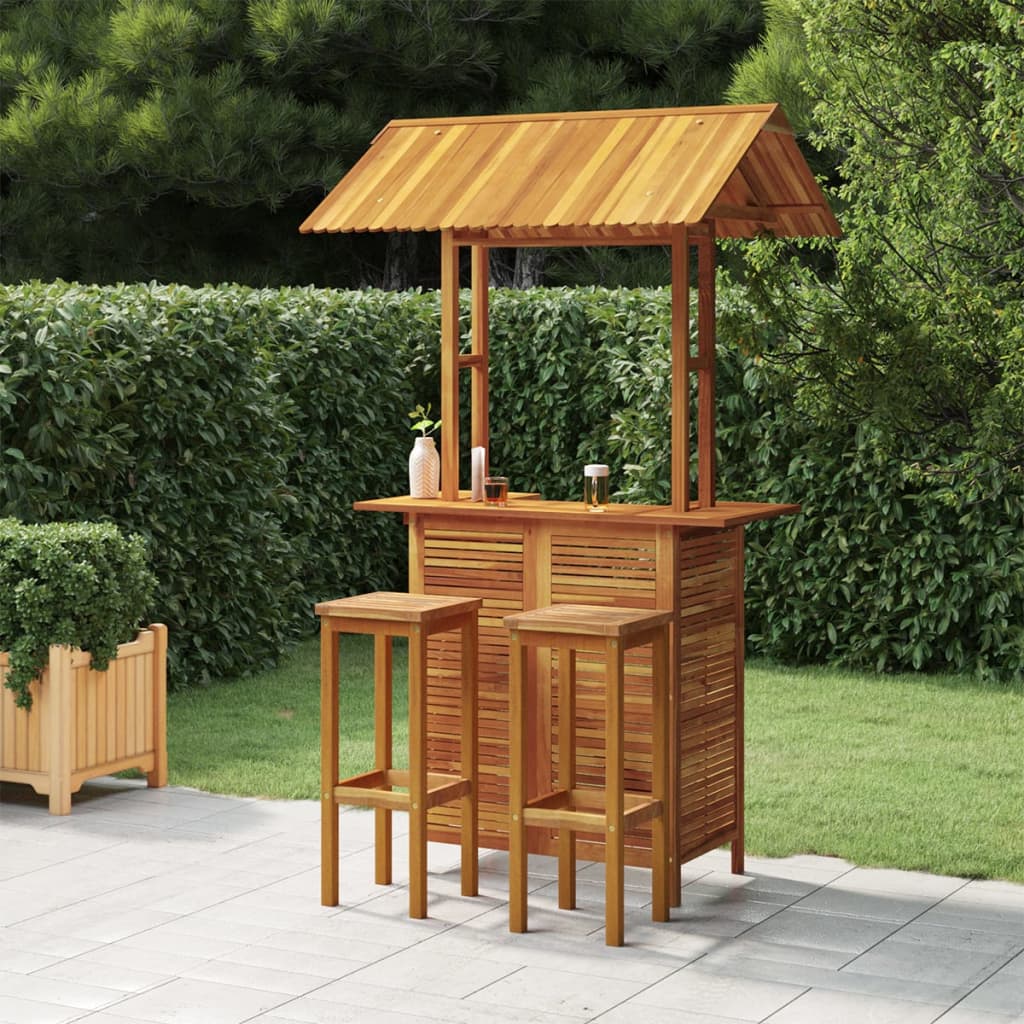 vidaXL 5 Piece Garden Bar Set Solid Wood Acacia