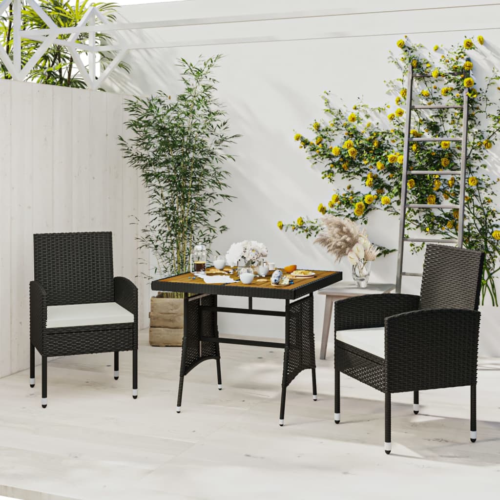 vidaXL 5 Piece Outdoor Dining Set Poly Rattan Black