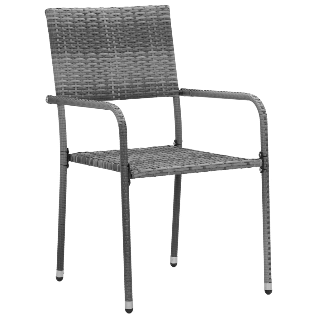 vidaXL 7 Piece Outdoor Dining Set Poly Rattan Black
