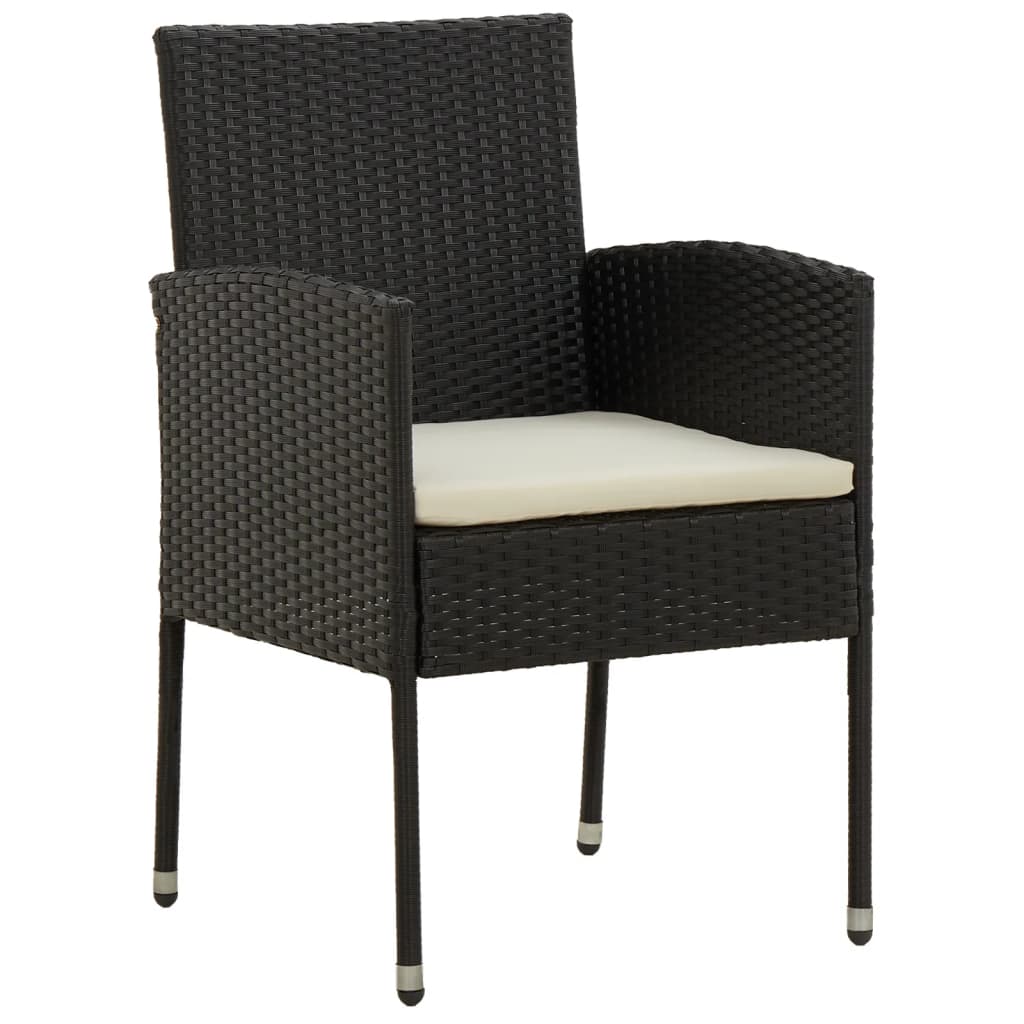 vidaXL 5 Piece Outdoor Dining Set Poly Rattan Black