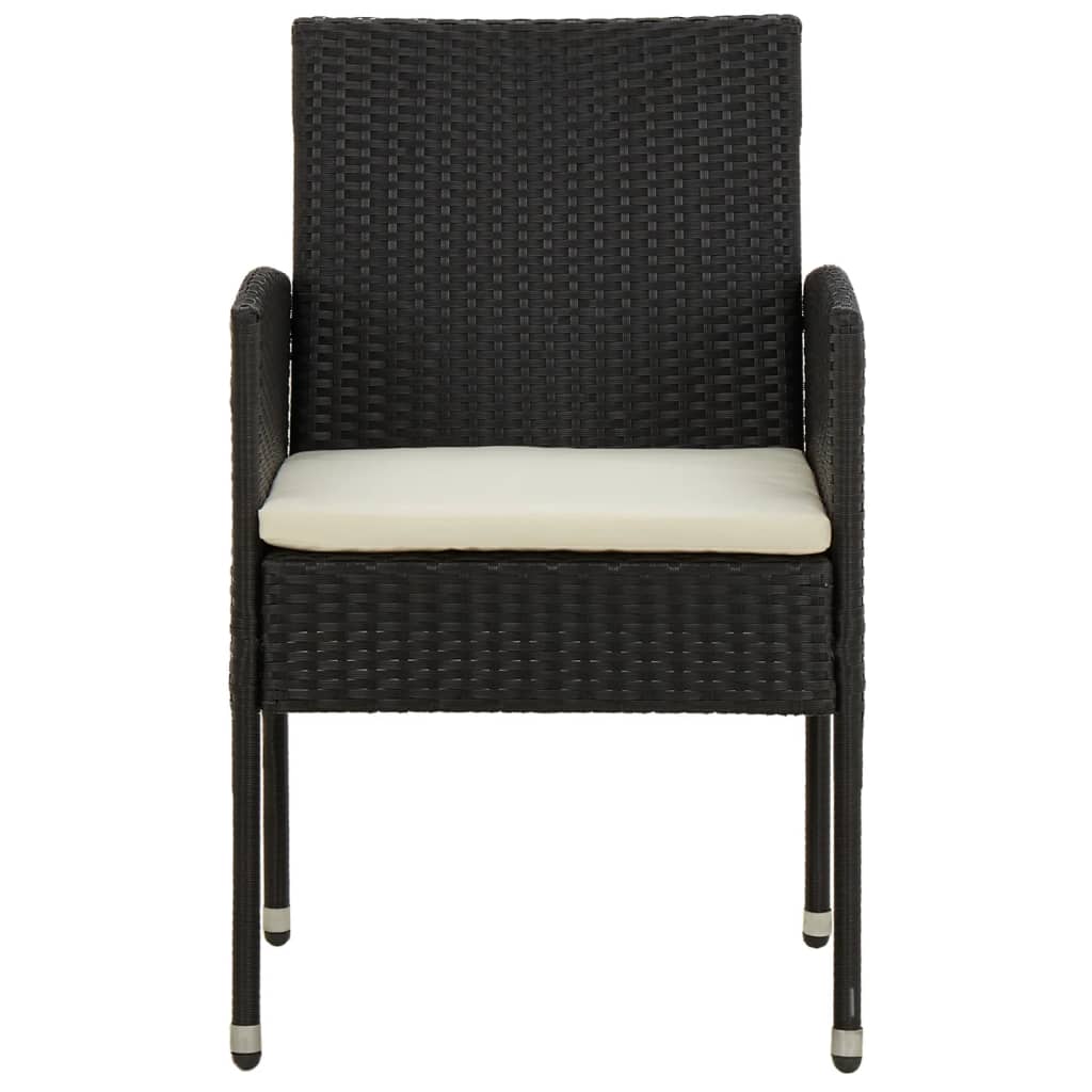 vidaXL 5 Piece Outdoor Dining Set Poly Rattan Black