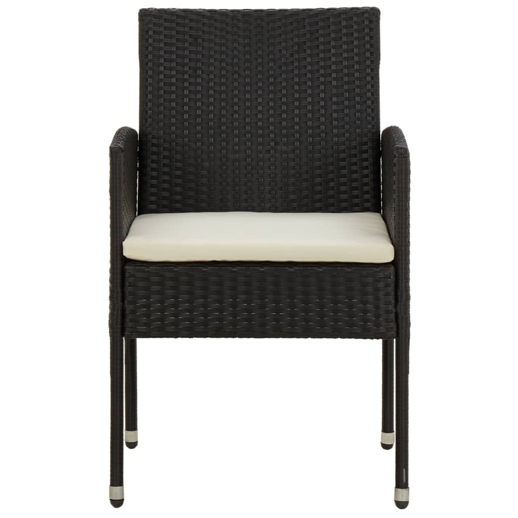 vidaXL 5 Piece Outdoor Dining Set Poly Rattan Black