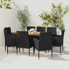 vidaXL 5 Piece Outdoor Dining Set Poly Rattan Black