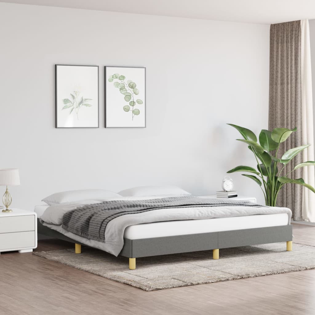 vidaXL Bed Frame without Mattress Cream 180x200 cm Super King Fabric