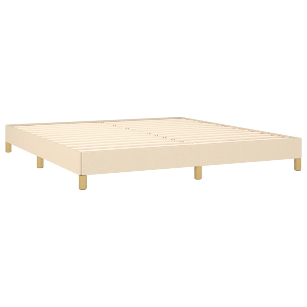 vidaXL Bed Frame without Mattress Cream 180x200 cm Super King Fabric