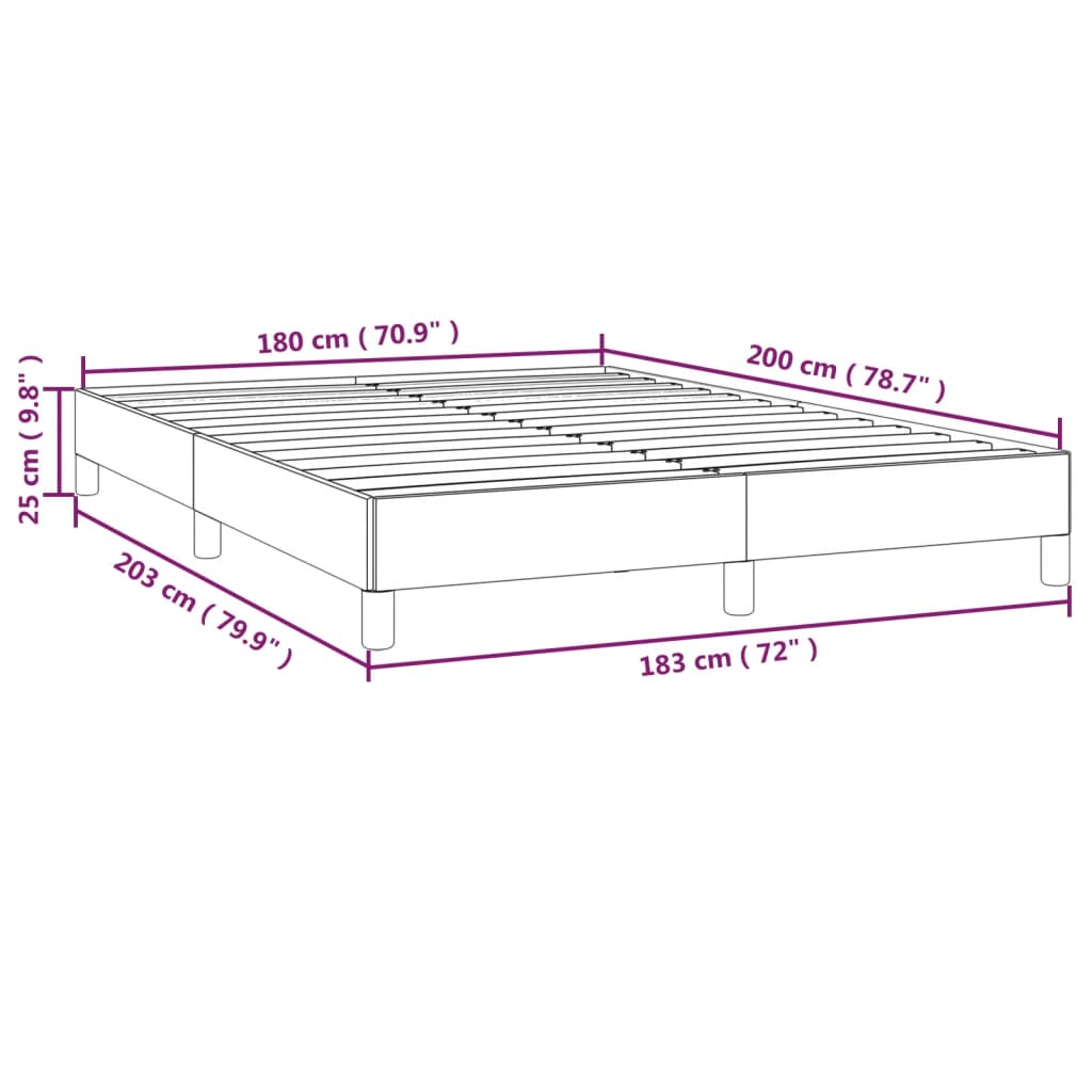 vidaXL Bed Frame without Mattress Black 180x200 cm Super King Faux Leather