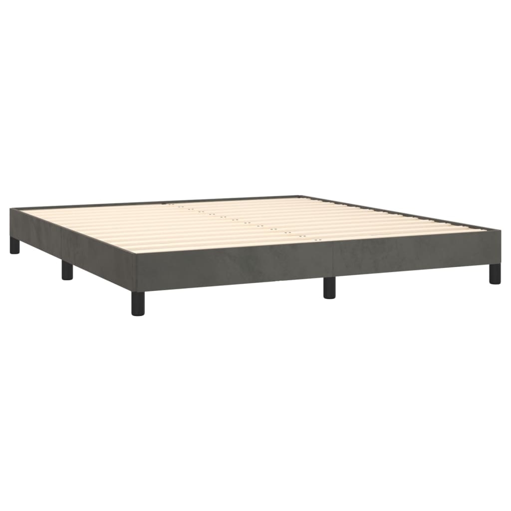 vidaXL Bed Frame without Mattress Dark Grey 180x200 cm Super King Velvet