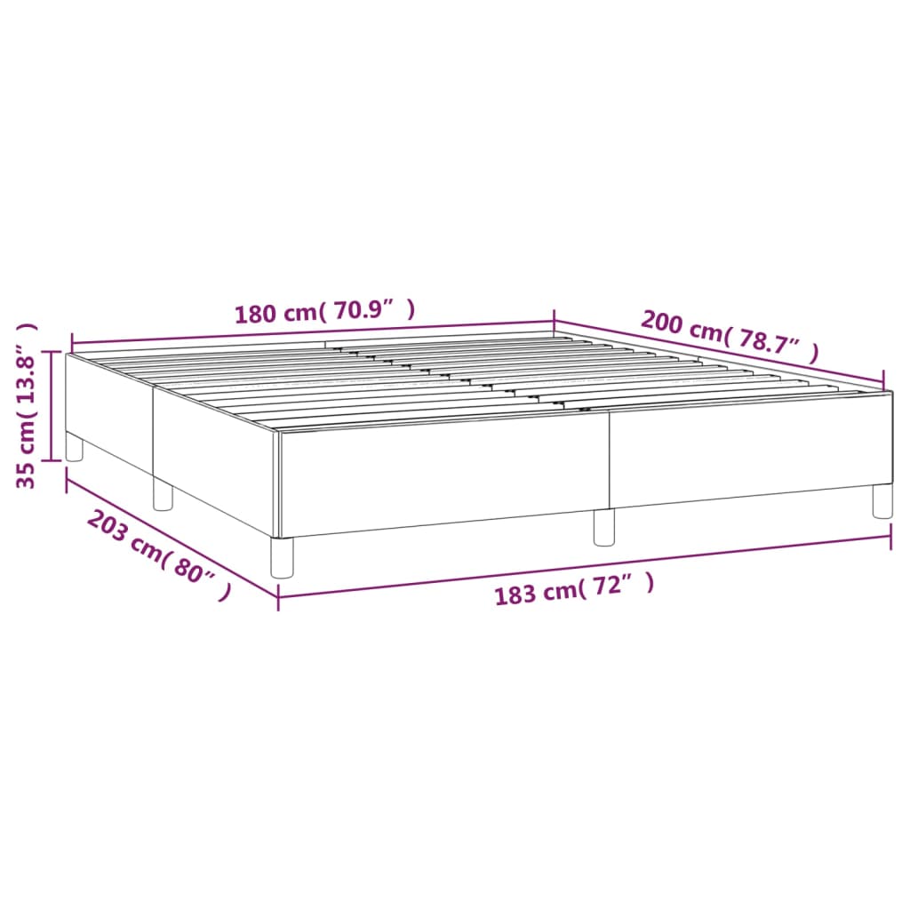 vidaXL Bed Frame without Mattress Dark Grey 180x200 cm Super King Velvet