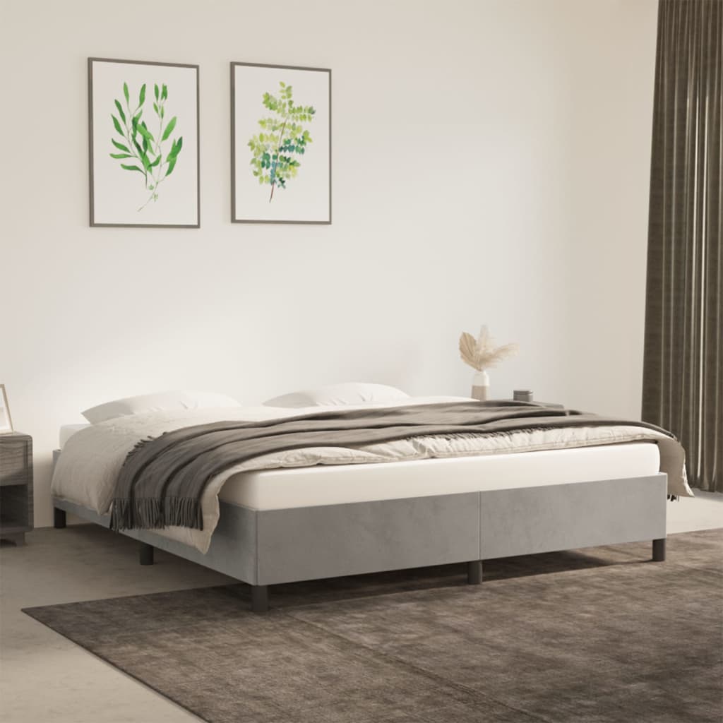 vidaXL Bed Frame without Mattress Dark Grey 180x200 cm Super King Velvet