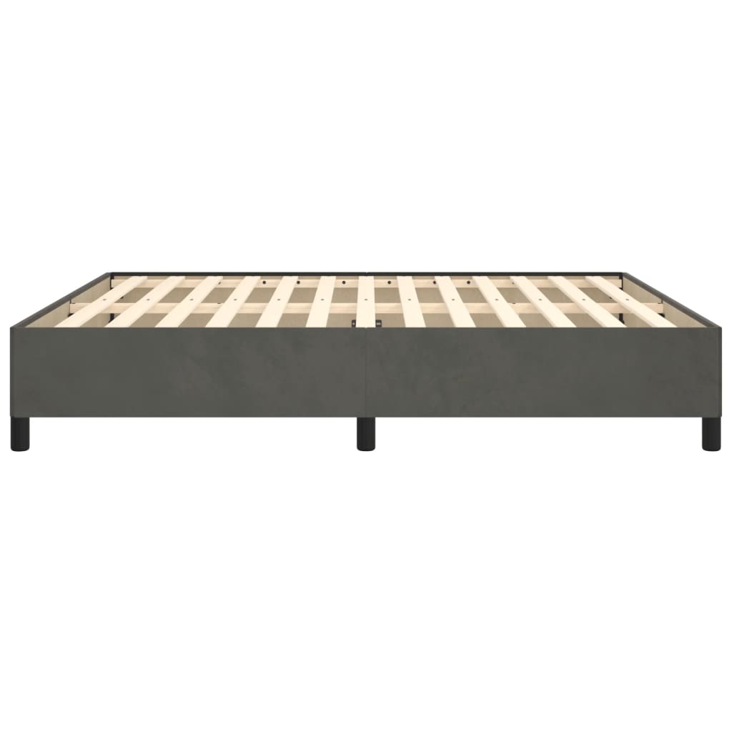 vidaXL Bed Frame without Mattress Dark Grey 180x200 cm Super King Velvet