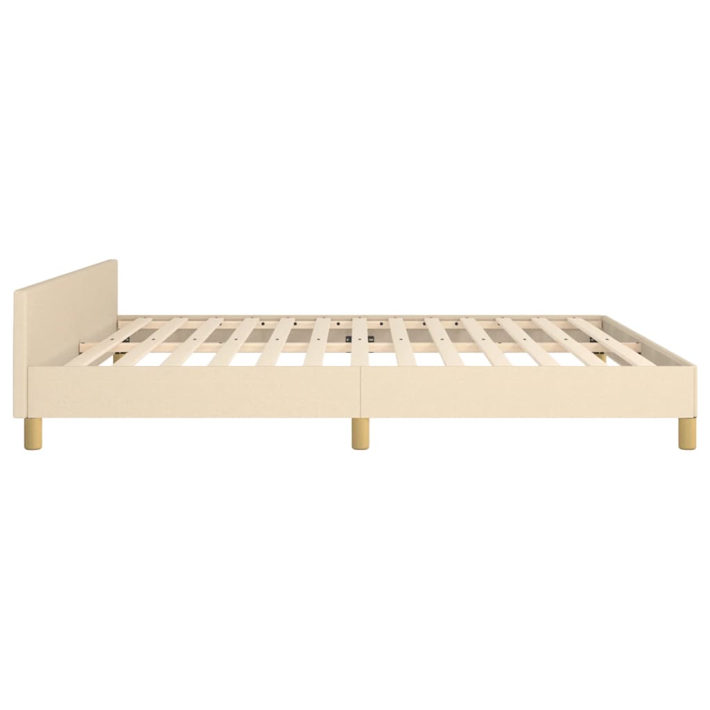 vidaXL Bed Frame without Mattress Cream 180x200 cm Super King Fabric