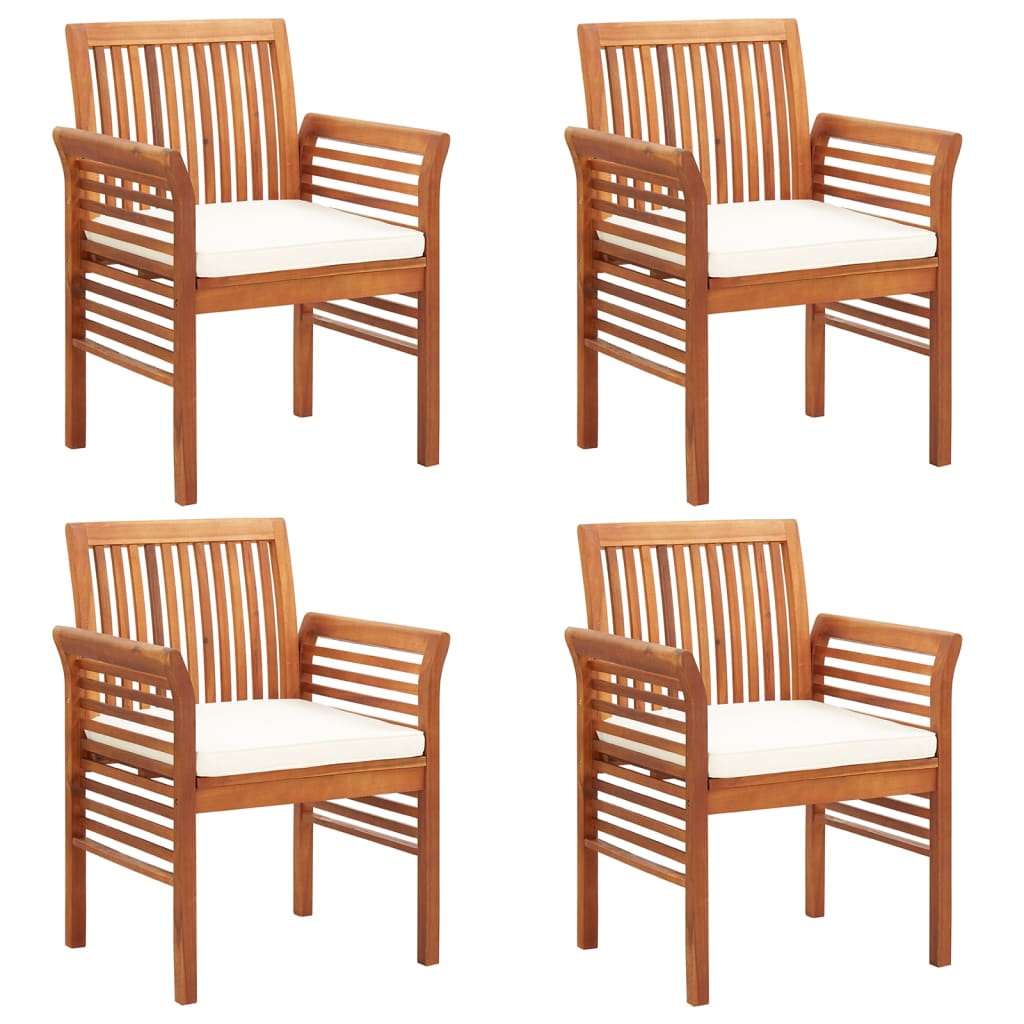 vidaXL Garden Dining Chairs with Cushions 8 pcs Solid Wood Acacia