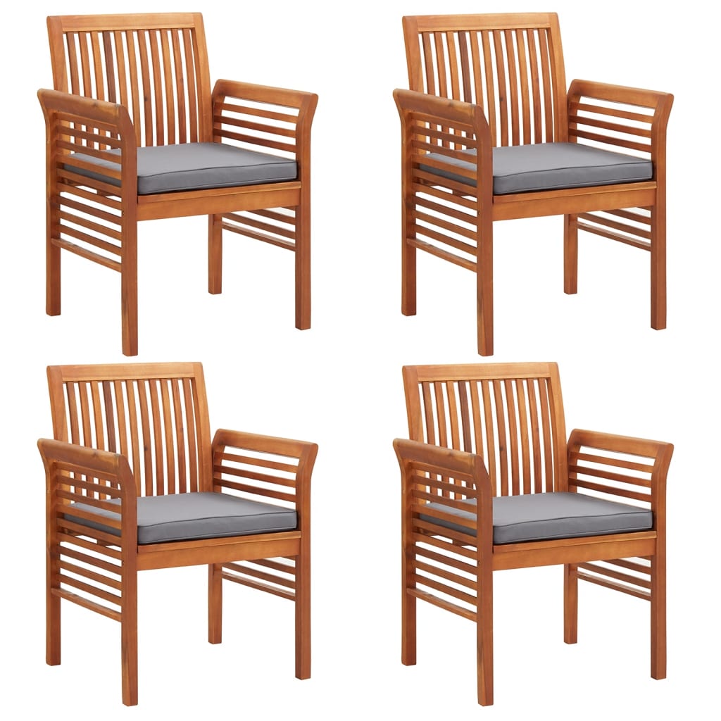 vidaXL Garden Dining Chairs with Cushions 8 pcs Solid Wood Acacia