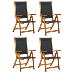 vidaXL Folding Garden Chairs 8 pcs Solid Wood Acacia and Textilene