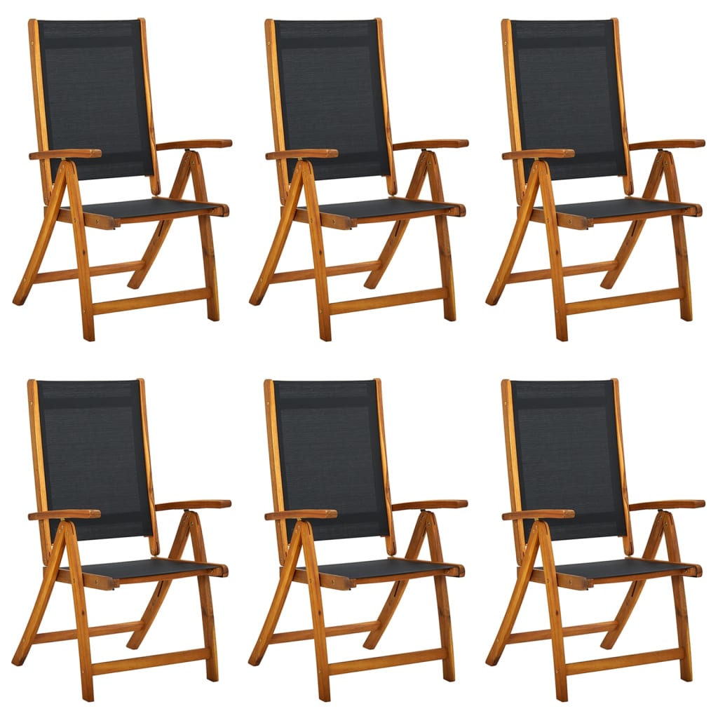 vidaXL Folding Garden Chairs 8 pcs Solid Wood Acacia and Textilene