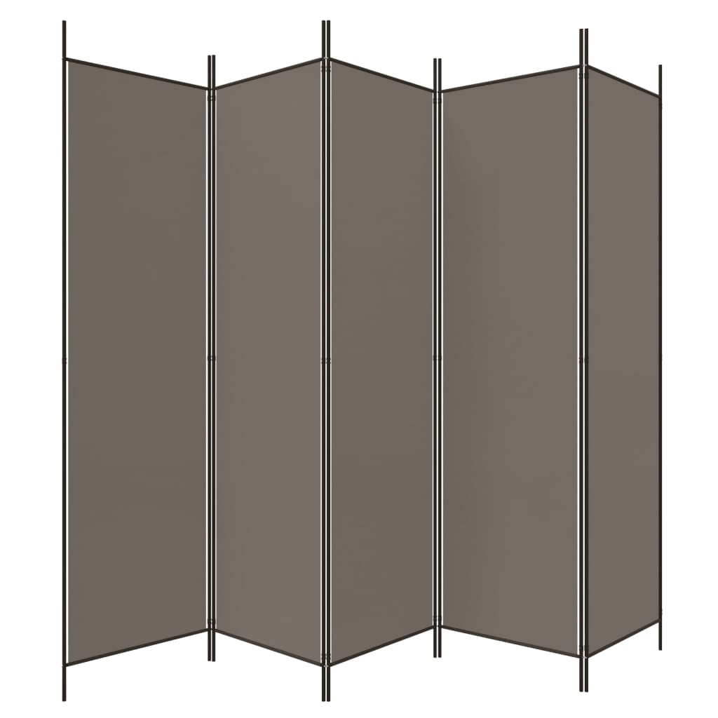 vidaXL 5-Panel Room Divider Anthracite 200x220 cm Fabric