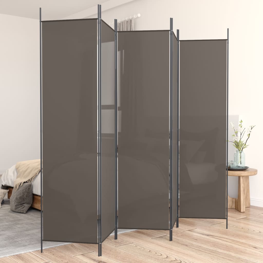 vidaXL 5-Panel Room Divider Anthracite 200x220 cm Fabric