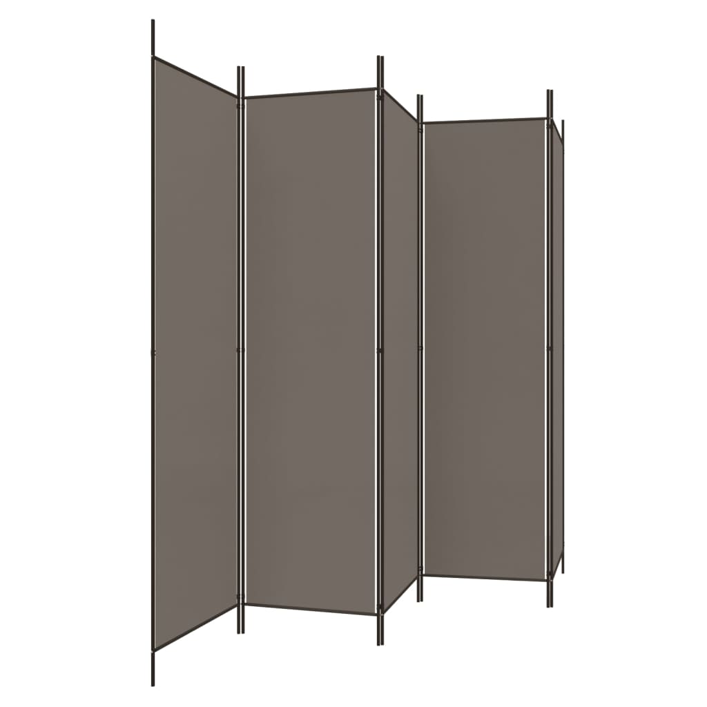 vidaXL 5-Panel Room Divider Anthracite 200x220 cm Fabric