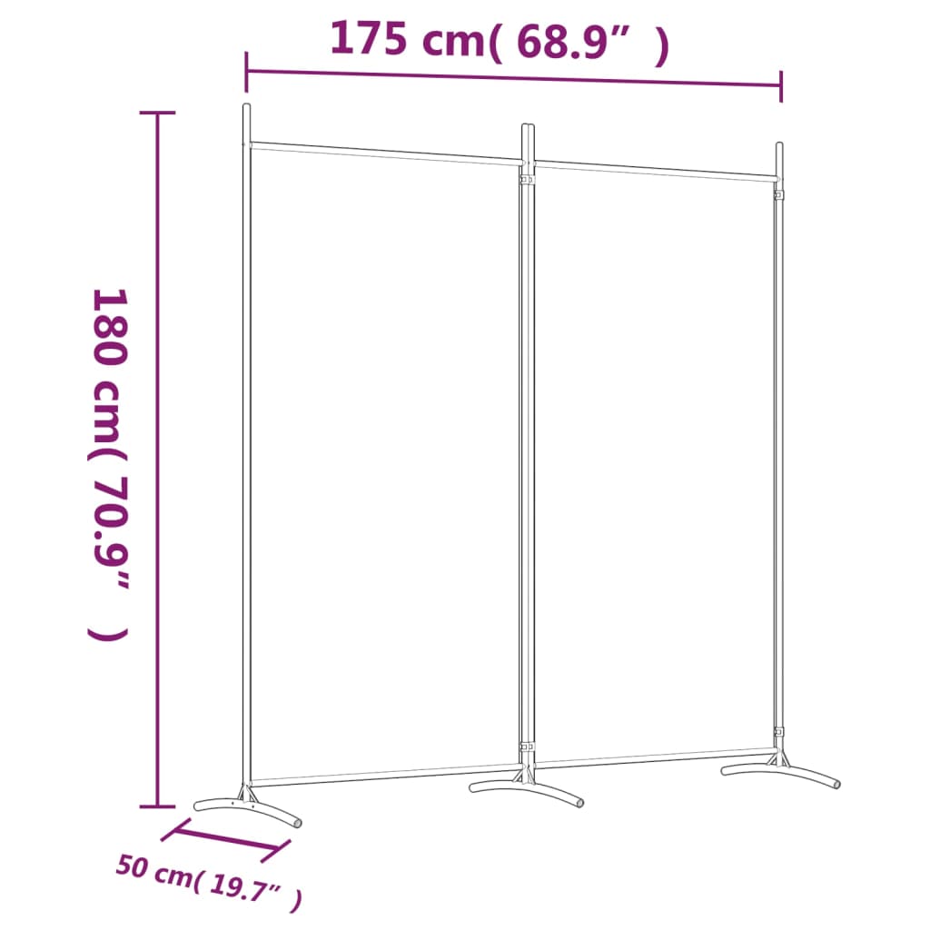 vidaXL 2-Panel Room Divider Anthracite 175x180 cm Fabric