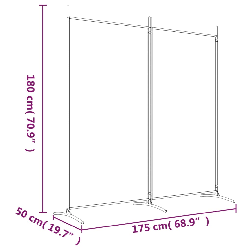 vidaXL 2-Panel Room Divider Anthracite 175x180 cm Fabric