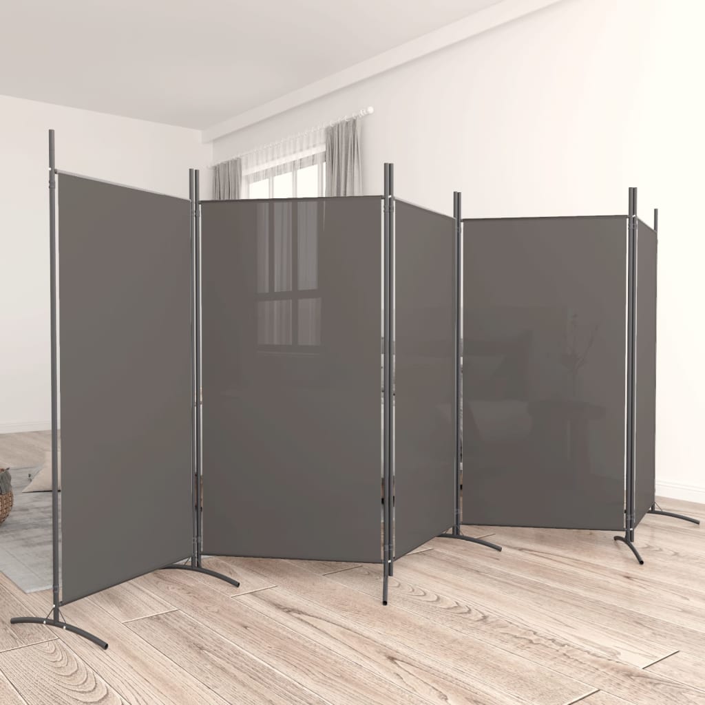 vidaXL 5-Panel Room Divider Anthracite 200x220 cm Fabric