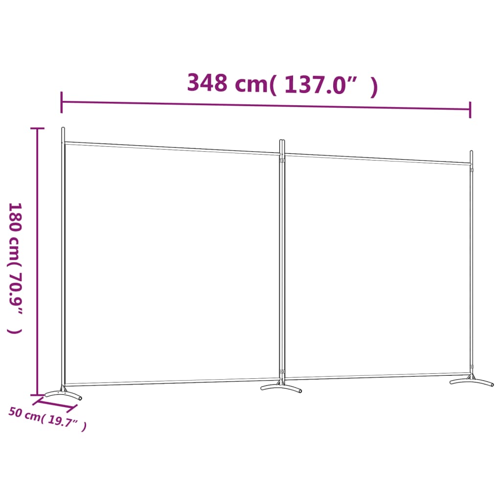 vidaXL 2-Panel Room Divider Anthracite 175x180 cm Fabric