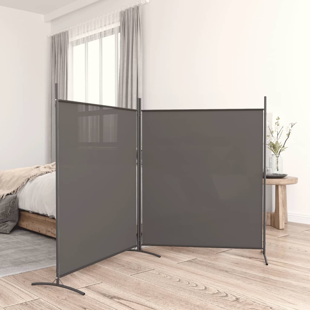 vidaXL 2-Panel Room Divider Anthracite 175x180 cm Fabric