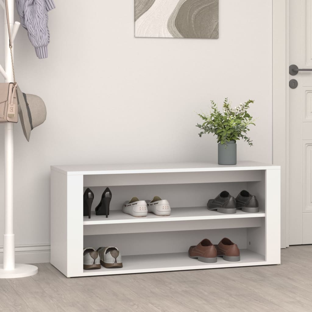 vidaXL Shoe Rack Black 100x35x45 cm Engineered Wood