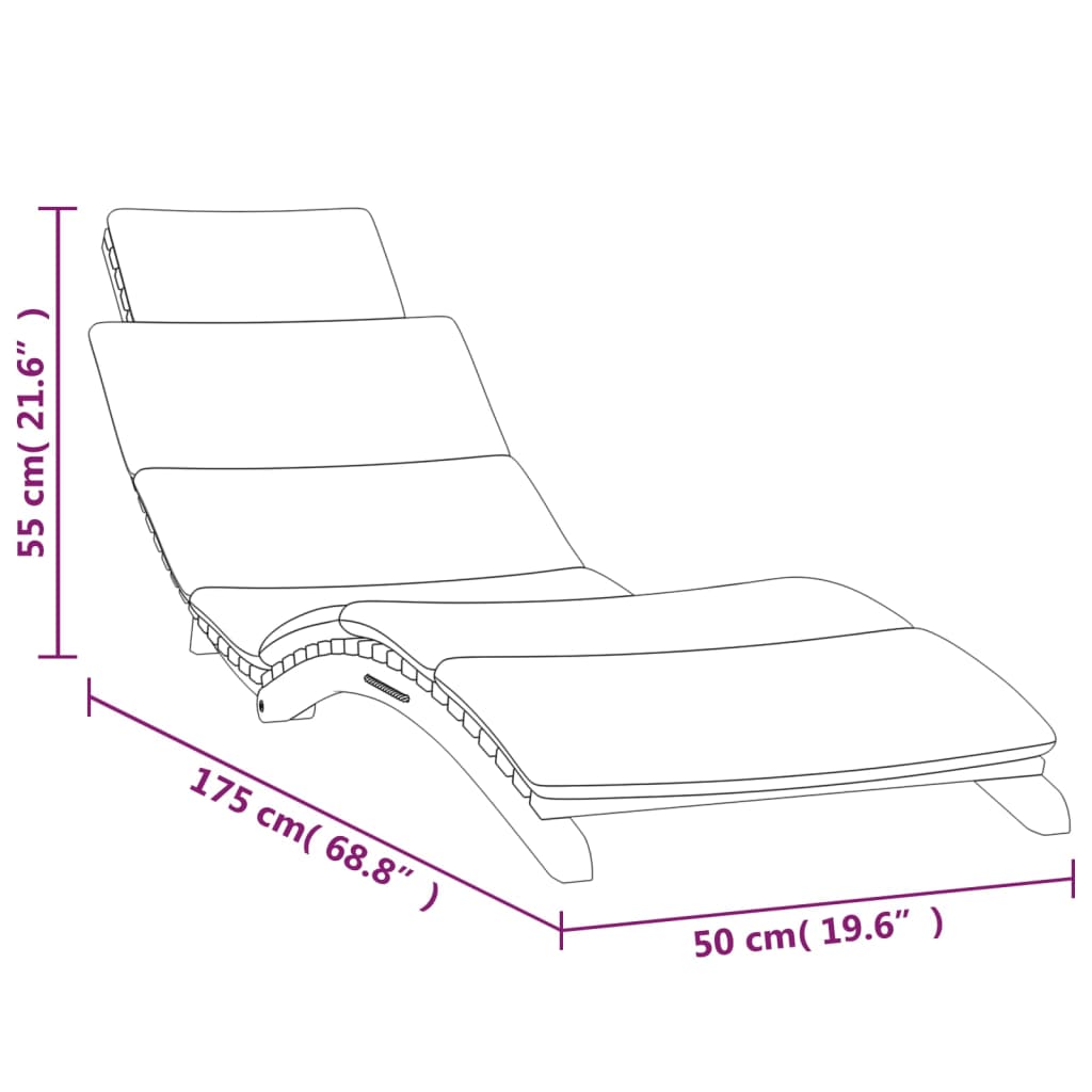 vidaXL Sun Loungers 2 pcs with Cushions Solid Wood Teak