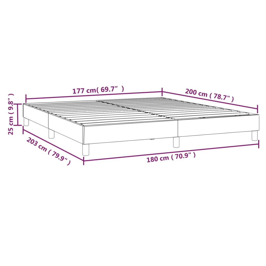 vidaXL Bed Frame without Mattress Cream 180x200 cm Super King Fabric