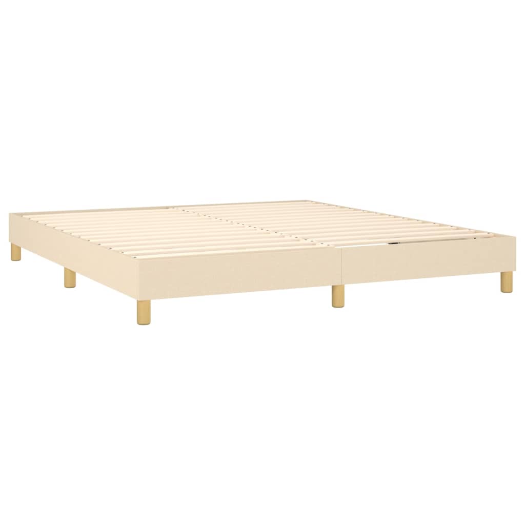 vidaXL Bed Frame without Mattress Cream 180x200 cm Super King Fabric