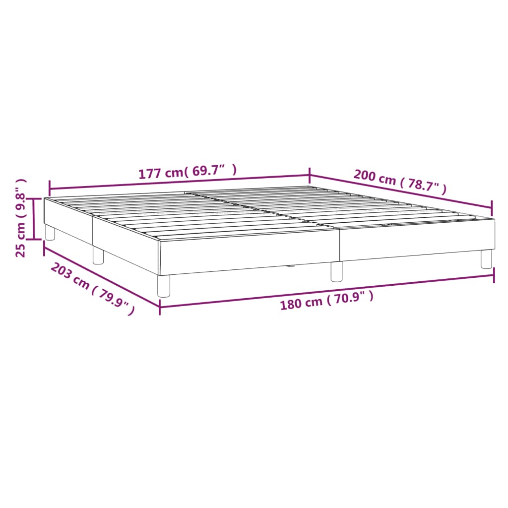 vidaXL Bed Frame without Mattress Light Grey 180x200 cm Super King Velvet