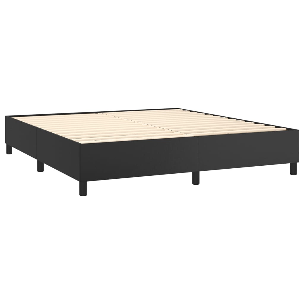 vidaXL Bed Frame without Mattress Black 180x200 cm Super King Faux Leather