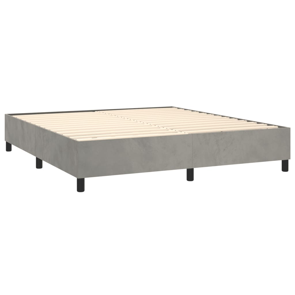 vidaXL Bed Frame without Mattress Light Grey 180x200 cm Super King Velvet