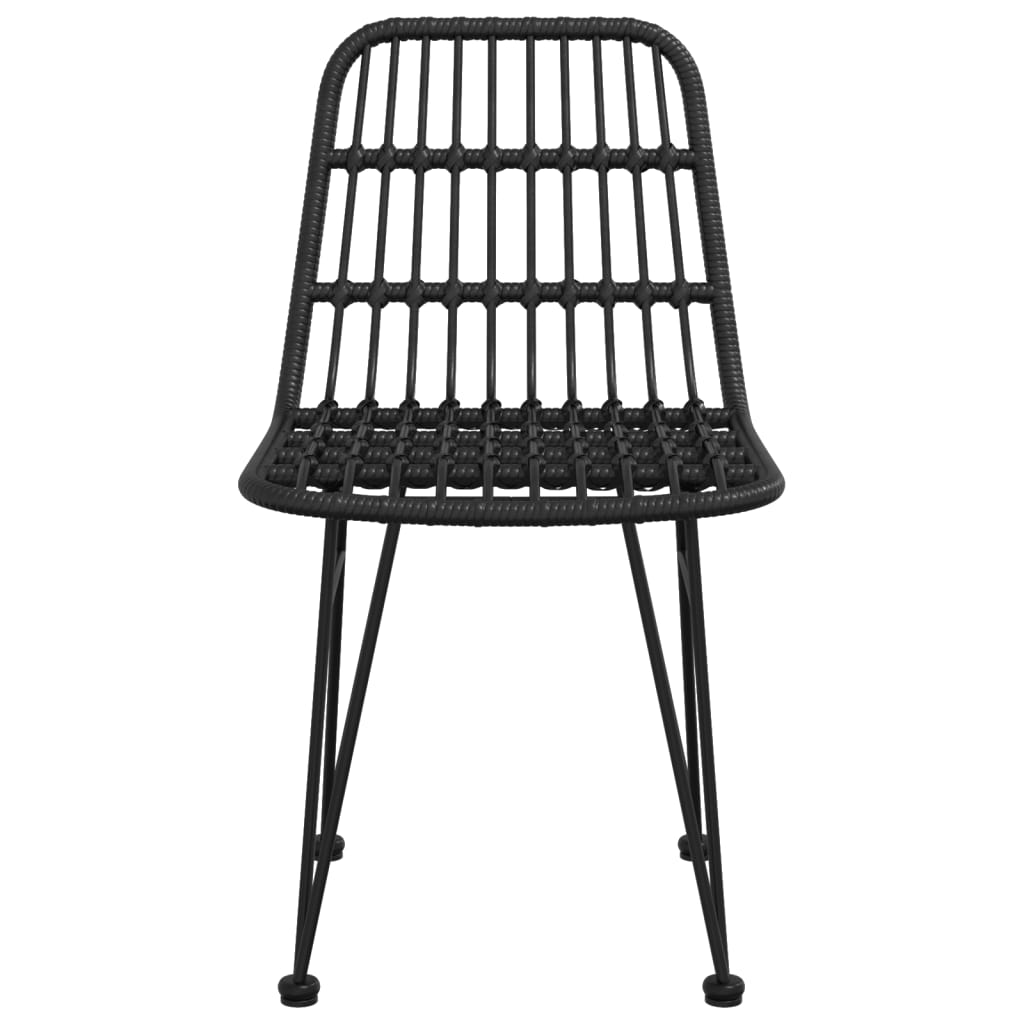 vidaXL Garden Chairs 2 pcs Black 48x62x84 cm PE Rattan