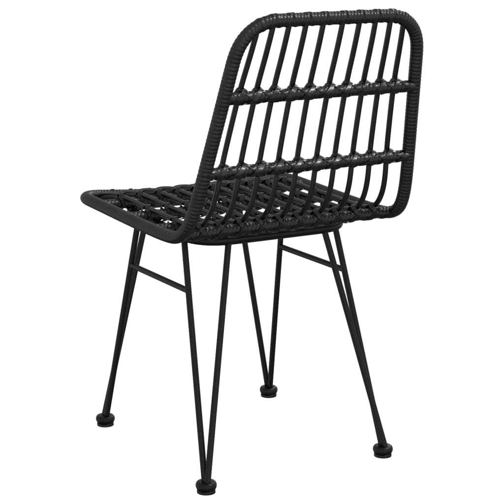 vidaXL Garden Chairs 2 pcs Black 48x62x84 cm PE Rattan