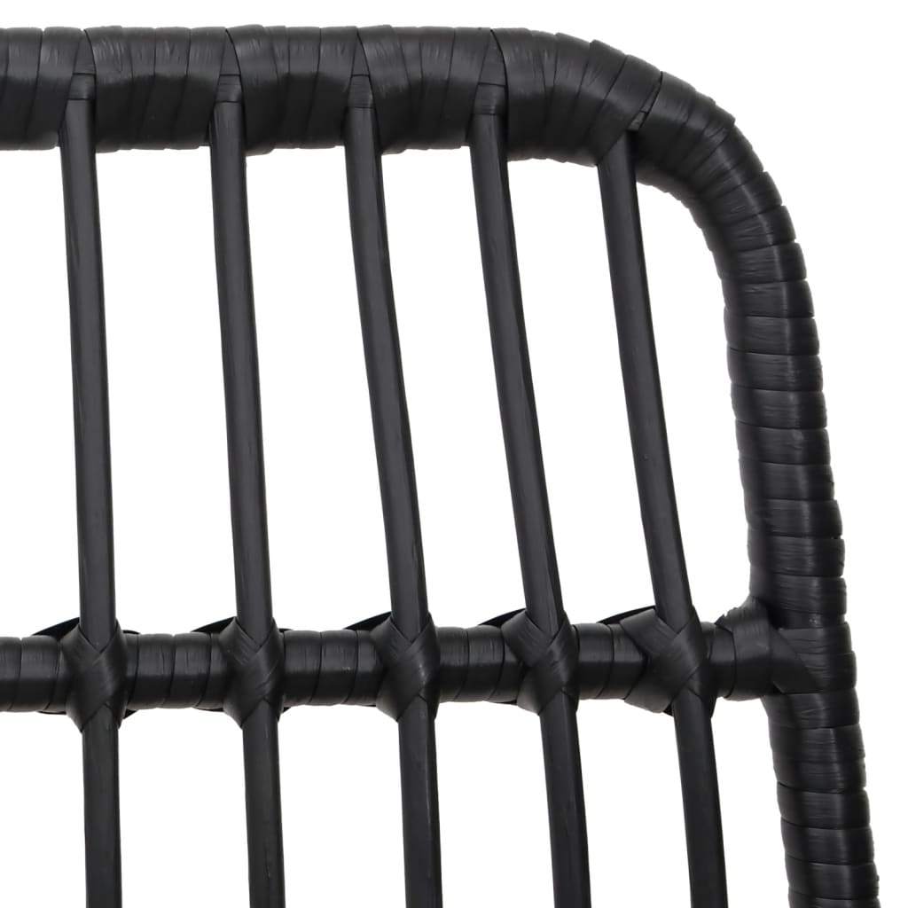 vidaXL Garden Chairs 2 pcs Black 48x62x84 cm PE Rattan