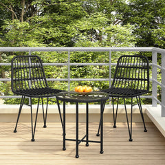 vidaXL Garden Chairs 2 pcs 48x62x84 cm PE Rattan