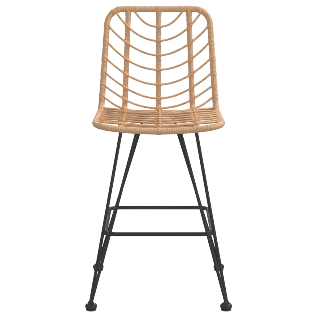 vidaXL Bar Stools 2 pcs Black 45x56x103.5 cm PE Rattan and Steel