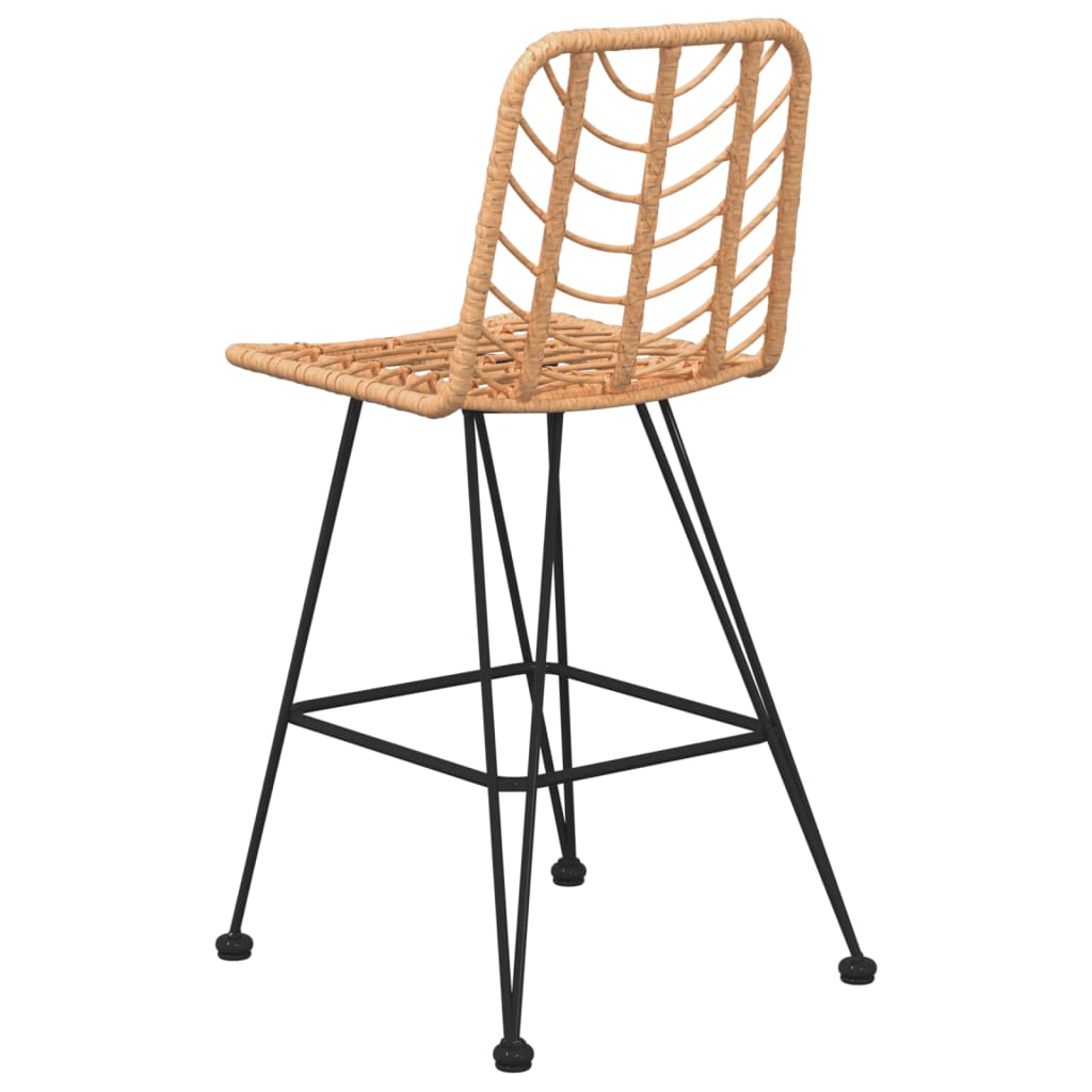 vidaXL Bar Stools 2 pcs Black 45x56x103.5 cm PE Rattan and Steel