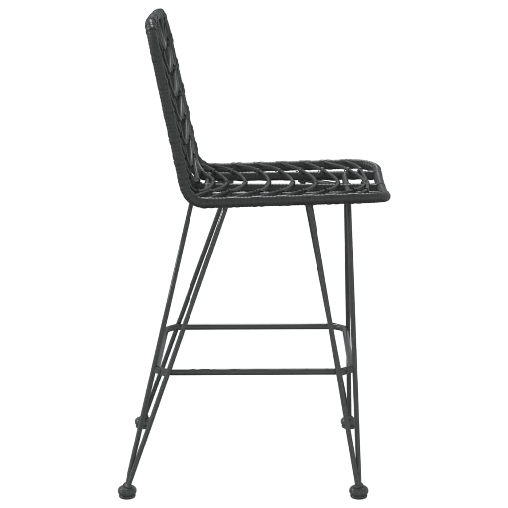 vidaXL Bar Stools 2 pcs Black 45x56x103.5 cm PE Rattan and Steel