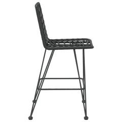 vidaXL Bar Stools 2 pcs Black 45x56x103.5 cm PE Rattan and Steel