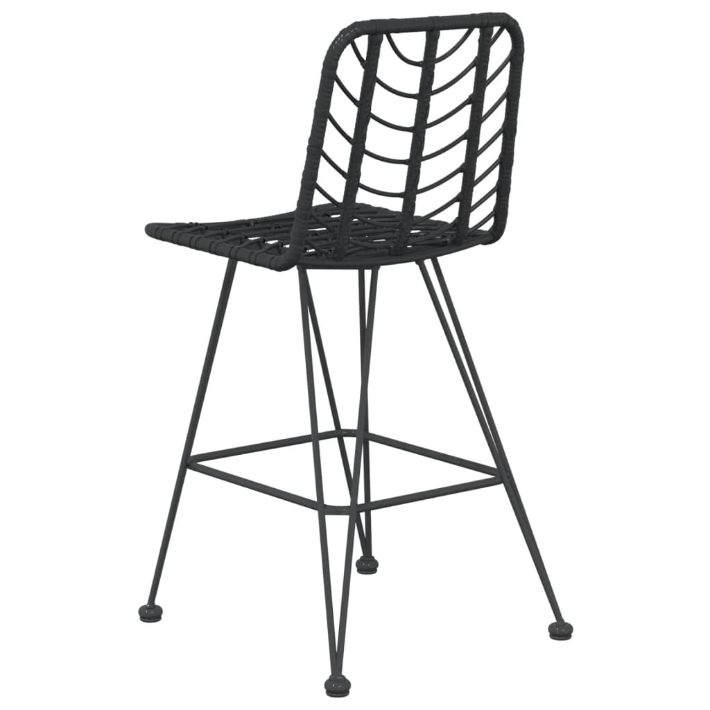 vidaXL Bar Stools 2 pcs Black 45x56x103.5 cm PE Rattan and Steel