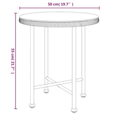 Dining Table  Ø50 cm Tempered Glass and Steel