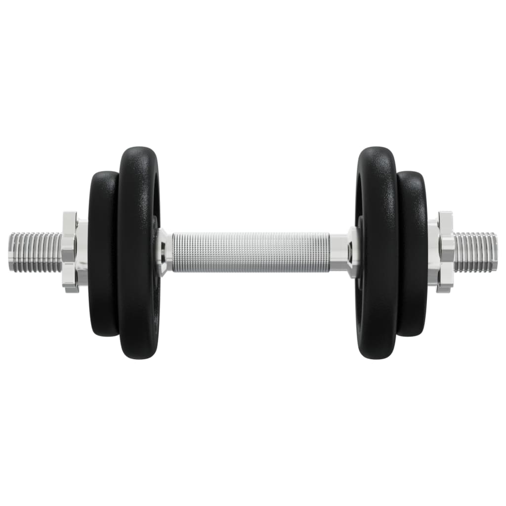 vidaXL Dumbbell with Plates Set 40 kg Cast Iron & Chrome Plated Steel