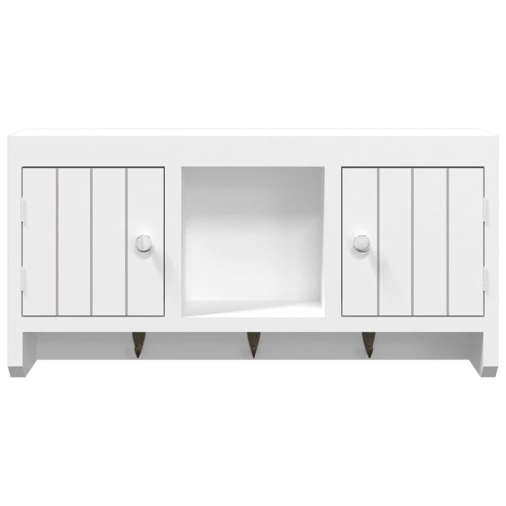 vidaXL Key Cabinet White 40x8.5x20 cm Engineered Wood&Steel