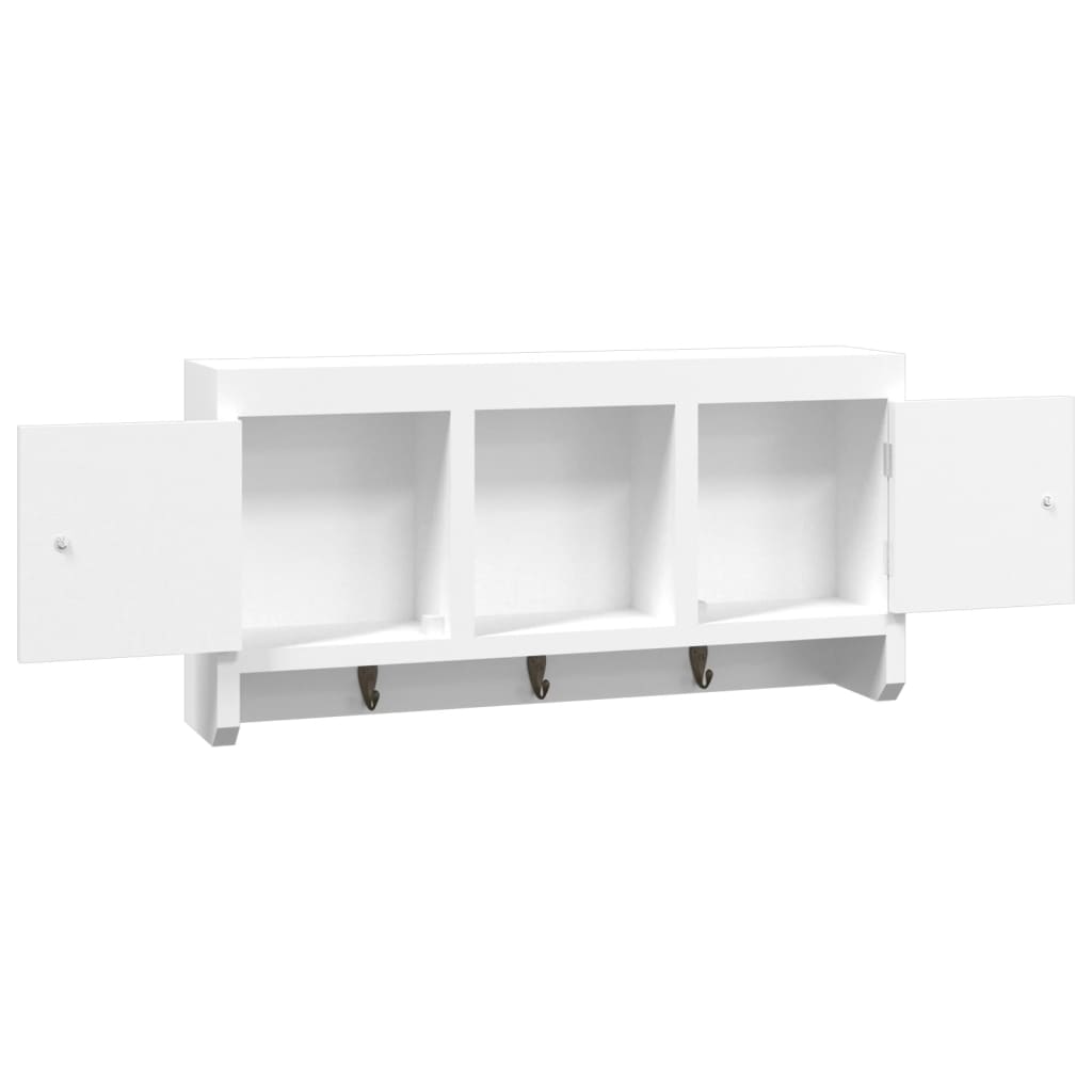 vidaXL Key Cabinet White 40x8.5x20 cm Engineered Wood&Steel